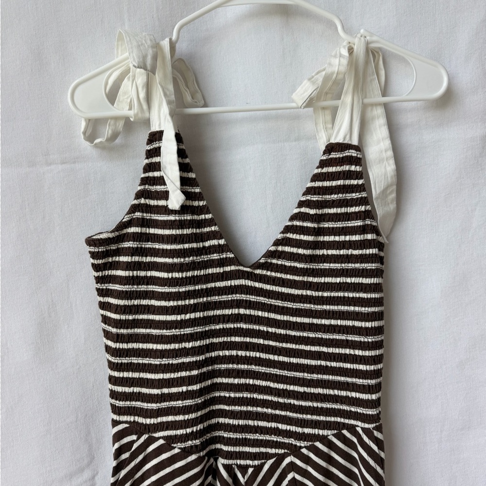 Free People Cecelia Midi Dress in Coconut Milk Combo Size Small - Picture 5 of 7